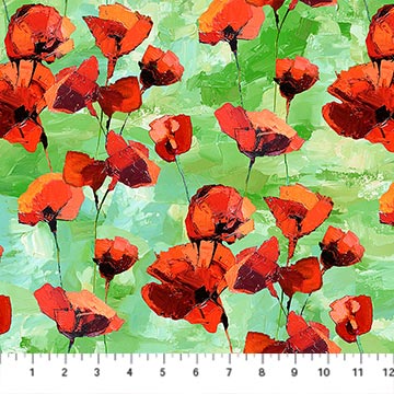 PREORDER Northcott Painted Poppies Fabric Collection Sold by the Yard (DUE OUT FEBRUARY 2027)