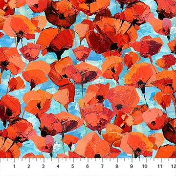 PREORDER Northcott Painted Poppies Fabric Collection Sold by the Yard (DUE OUT FEBRUARY 2027)