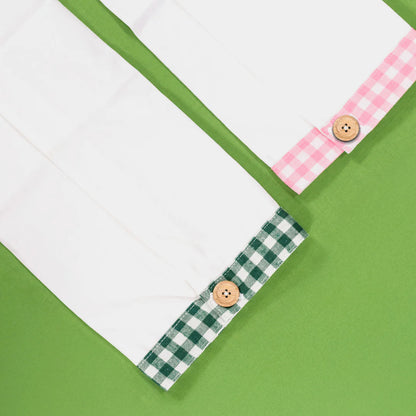 Kimberbell Tea Towel Blanks w/ Gingham Trim- Pink and Green KDKB277