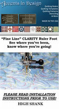 Load image into Gallery viewer, Fine Line Clarity Ruler Foot High Shank # FLCRF-HS