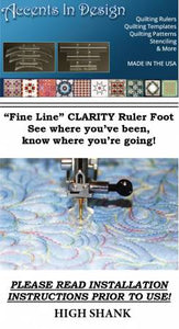 Fine Line Clarity Ruler Foot High Shank # FLCRF-HS