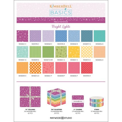 FQ-MASKBB-BRLI Kimberbell Basics - Bright Lights Fat Quarter Bundle (20 pcs)