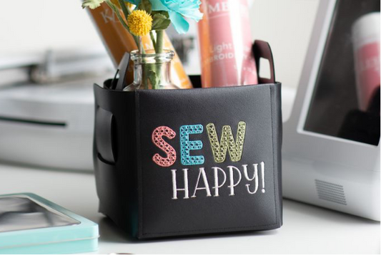 Kimberbell Folding Storage Tote Blank VARIOUS COLORS Blush, Black, Red, Turquoise