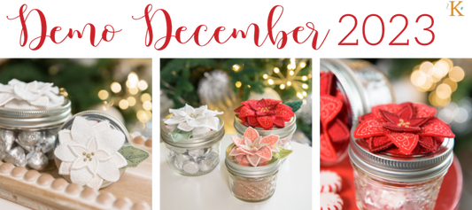 Kimberbell December Demo Day 2023: Poinsettia Jar Topper FABRIC KIT with Optional Jar