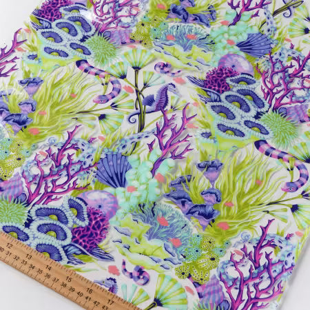 Tula Pink Floral Reef Collection: Reef What You Sew Vinyl 1/2 Yard Cut # HCVTPRE SOLD BY THE HALF YARD