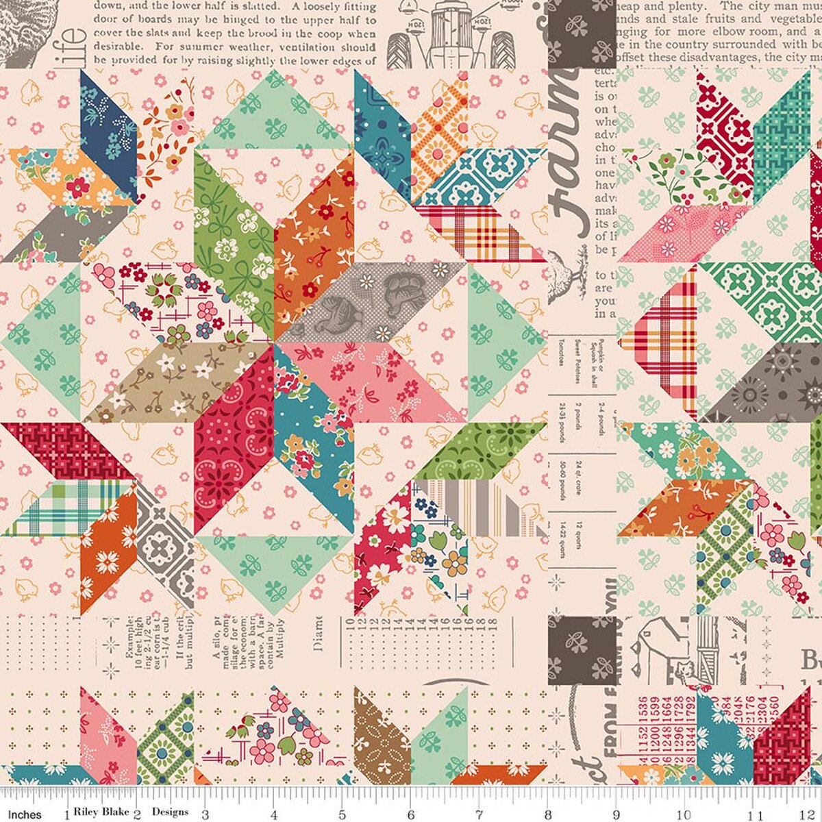 Riley Blake Farmers Daughter 54" Canvas Cheater Fabric Sold by the Yard  HD17191