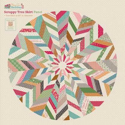 PREORDER Home Town Holiday 2 Scrappy Tree Skirt Panel SKU: HD19636-PANEL DUE OUT JULY 2027