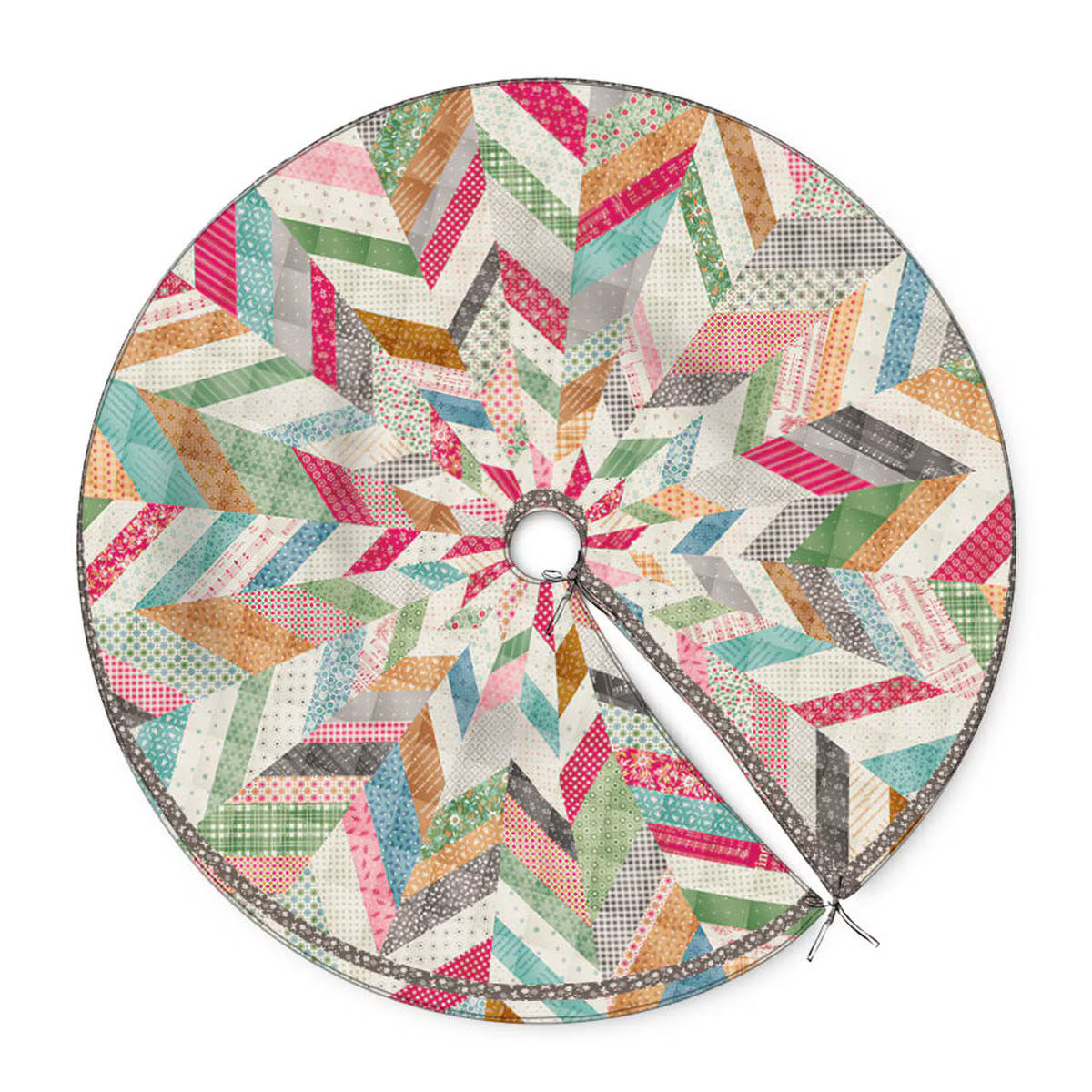 PREORDER Home Town Holiday 2 Scrappy Tree Skirt Panel SKU: HD19636-PANEL DUE OUT JULY 2027