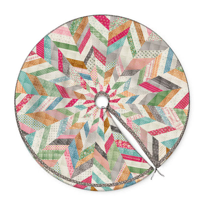 PREORDER Home Town Holiday 2 Scrappy Tree Skirt Panel SKU: HD19636-PANEL DUE OUT JULY 2027