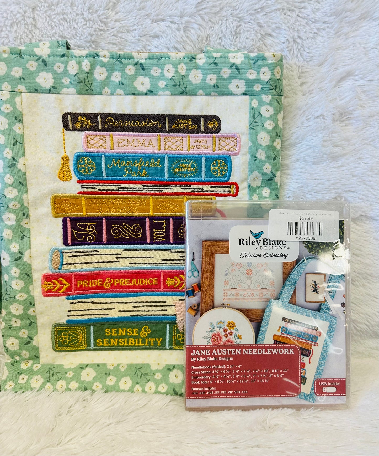 A1's Curated Jane Austen Needlework Tote Bag Fabric Kit from Riley Blake Designs
