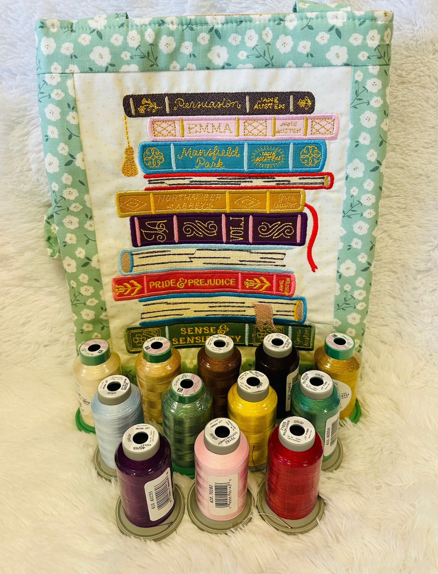A1's Specially curated thread kit for the Riley Blake Jane Austen Needle Notebook Tote Bag A1 Curated Thread Kit (USE DROP DOWN MENU)