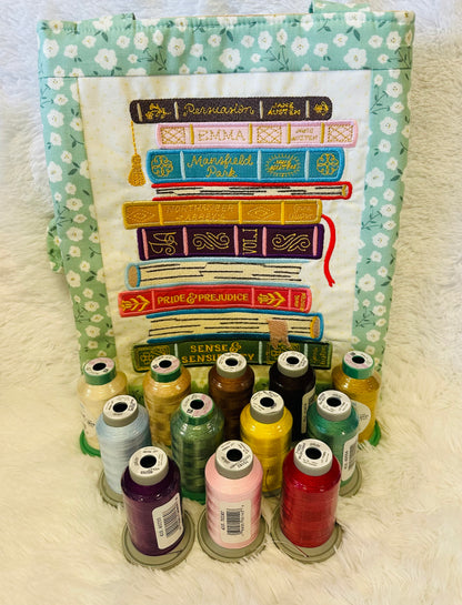 A1's Specially curated thread kit for the Riley Blake Jane Austen Needle Notebook Tote Bag A1 Curated Thread Kit (USE DROP DOWN MENU)