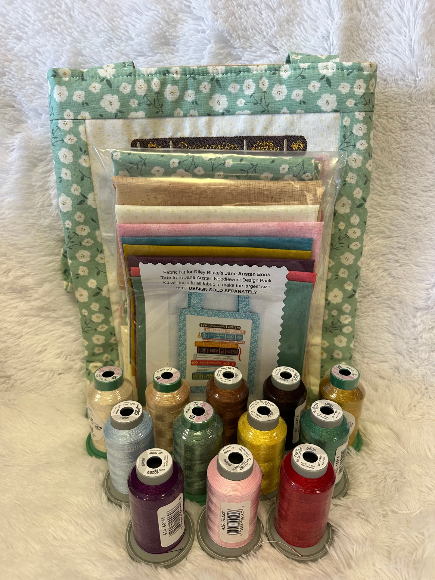 A1's Specially curated thread kit for the Riley Blake Jane Austen Needle Notebook Tote Bag A1 Curated Thread Kit (USE DROP DOWN MENU)