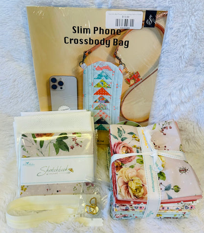 Minki Kim Slim Phone Crossbody Bag Light Colorway Fabric Kits (SKETCHBOOK OR DAYBREAK ON THE PRAIRIE LIGHT COLORWAYS)