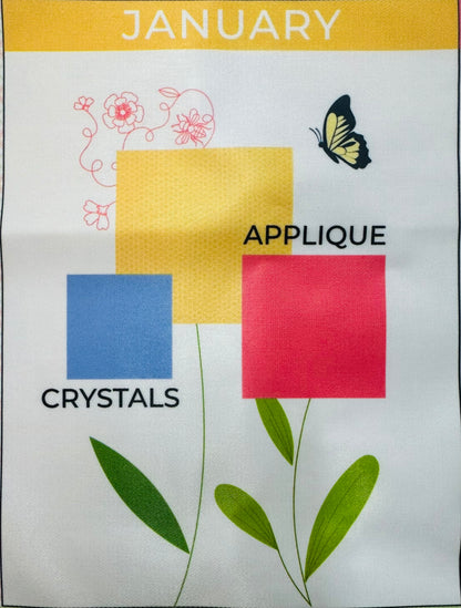 Kimberbell Digital Dealer 2025 Mystery Wallflower Quilt A LA CARTE JANUARY BLOCK DESIGN ONLY