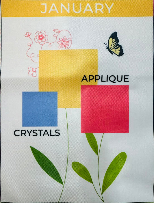 Kimberbell Digital Dealer 2025 Mystery Wallflower Quilt A LA CARTE JANUARY BLOCK DESIGN ONLY
