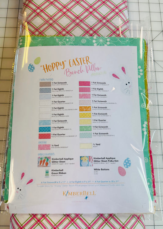 Kimberbell Hoppy Easter Bench Pillow FABRIC KITS