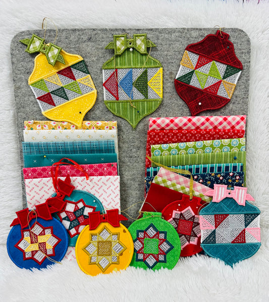 Lori Holt Home Town Holiday Patchwork Ornaments Fabric Kit