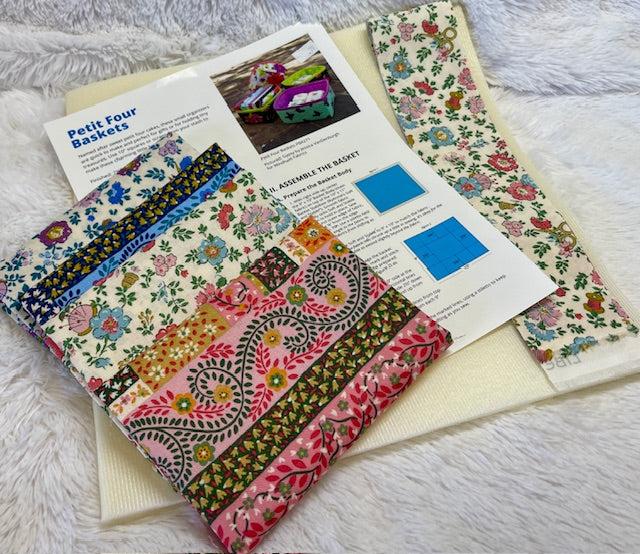 A1's Curated Class Kit for by Annie Petit Four Baskets using Liberty of London Haberdashery Floral Fabric