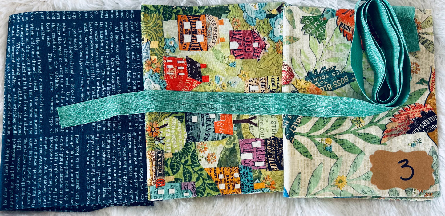 Needle Notebook 1 Fabric Kits Multiple Variants featuring Moda Cannon Beach and Paper Hamlet - USE THE DROPDOWN TO MAKE YOUR SELECTION AND TO SEE A CLOSE UP OF YOUR OPTIONS