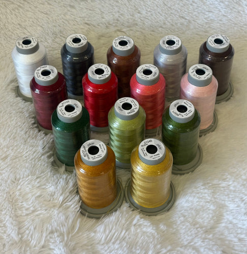 Digital Dealer 2026 Mistletoe Mystery Quilt Brown Box FULL THREAD KIT or A la Carte - USE THE DROP DOWN WINDOW TO MAKE YOUR CHOICE