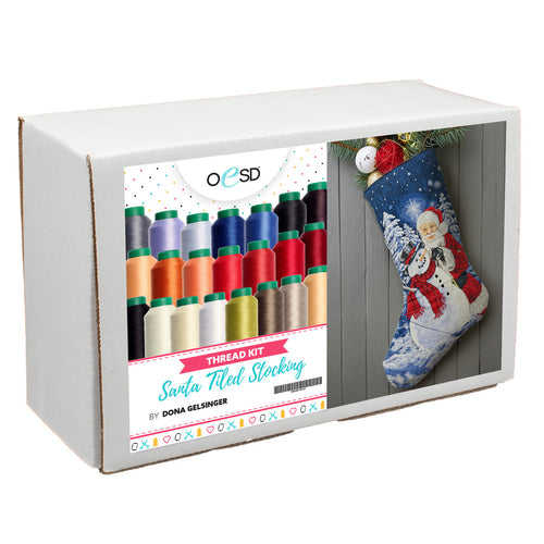 OESD Santa Tiled Stocking by Dona Gelsinger Thread Kit IS80380-90KIT