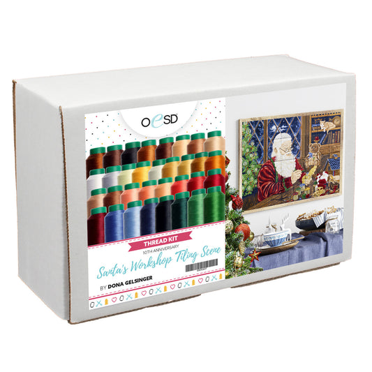 OESD 10th Anniversary Santa's Workshop Tiling Scene by Dona Gelsinger 80416USB