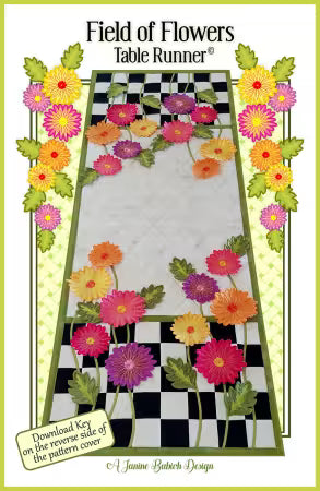 Janine Babich Field of Flowers Table Runner Pattern JBDFOF (physical copy or redemption code emailed, use drop down menu)