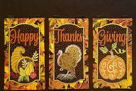 Happy Thanks Giving Table Top Display Embroidery Design by Janine Babich JBDHTG