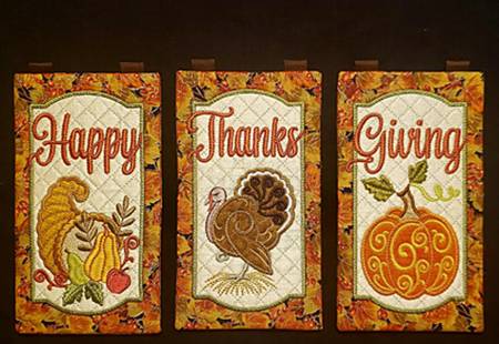 Happy Thanks Giving Table Top Display Embroidery Design by Janine Babich JBDHTG