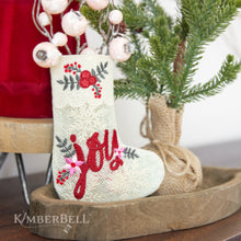 Load image into Gallery viewer, Digital Dealer 2024 November: Christmas Joy Lace Gift Stocking FABRIC KIT, DESIGN AND THREAD KIT USE DROP DOWN FOR PRICING