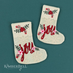 Digital Dealer 2024 November: Christmas Joy Lace Gift Stocking FABRIC KIT, DESIGN AND THREAD KIT USE DROP DOWN FOR PRICING