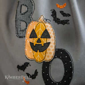 Kimberbell Digital Dealer September 2024 Fab-Boo-Lous Canvas Backpack Fabric Kit AND/OR Design