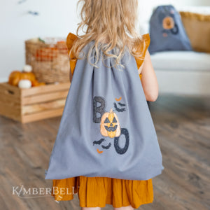 Kimberbell Digital Dealer September 2024 Fab-Boo-Lous Canvas Backpack Fabric Kit AND/OR Design