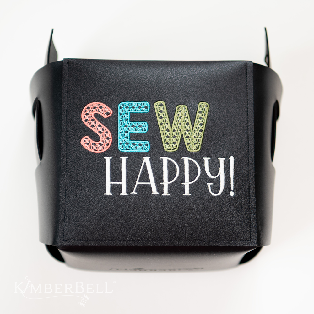Kimberbell Folding Storage Tote Blank, Black Leather  KDKB265