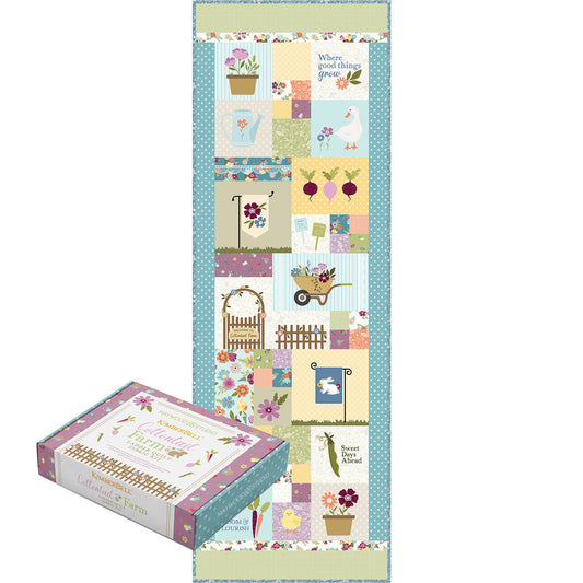 25% off Kimberbell Cottontail Farm Ladder Quilt Bundle INLCUDES FABRIC KIT, EMBELLISHMENT KIT,  MACHINE EMBROIDERY DESIGN OPTIONAL NEEDLE MINDER - USE DROPDOWN TO MAKE YOUR SELECTION - ETA Oct 2026