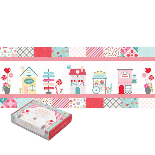Kimberbell Quilt Kit Sweetheart Street Bench Pillow Fabric Kit, 16in x 38in. # KIT-MASSWSHBP PREORDER DUE OUT 11/30/25