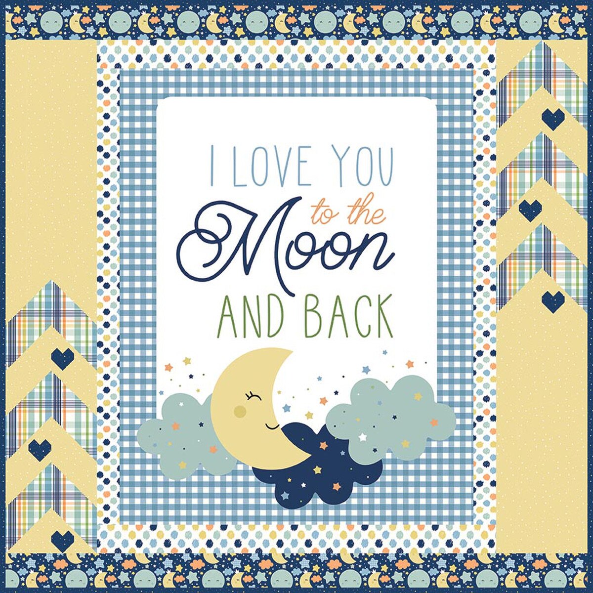 PREORDER Riley Blake Love You To the Moon Quilt Kit in Coral and/or Blue (Use drop down menu) DUE OUT IN OCTOBER 2026