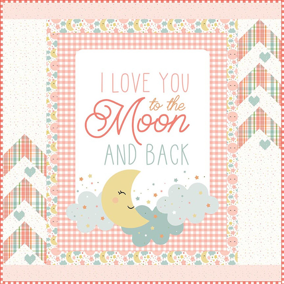 PREORDER Riley Blake Love You To the Moon Quilt Kit in Coral and/or Blue (Use drop down menu) DUE OUT IN OCTOBER 2026