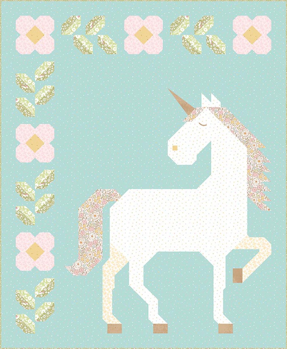 PREORDER Unicorn Garden Quilt Kit by Cayla Naylor SKU: KT-18320 DUE OUT OCTOBER 2026