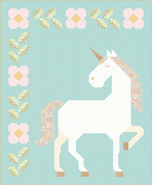 PREORDER Unicorn Garden Quilt Kit by Cayla Naylor SKU: KT-18320 DUE OUT OCTOBER 2026