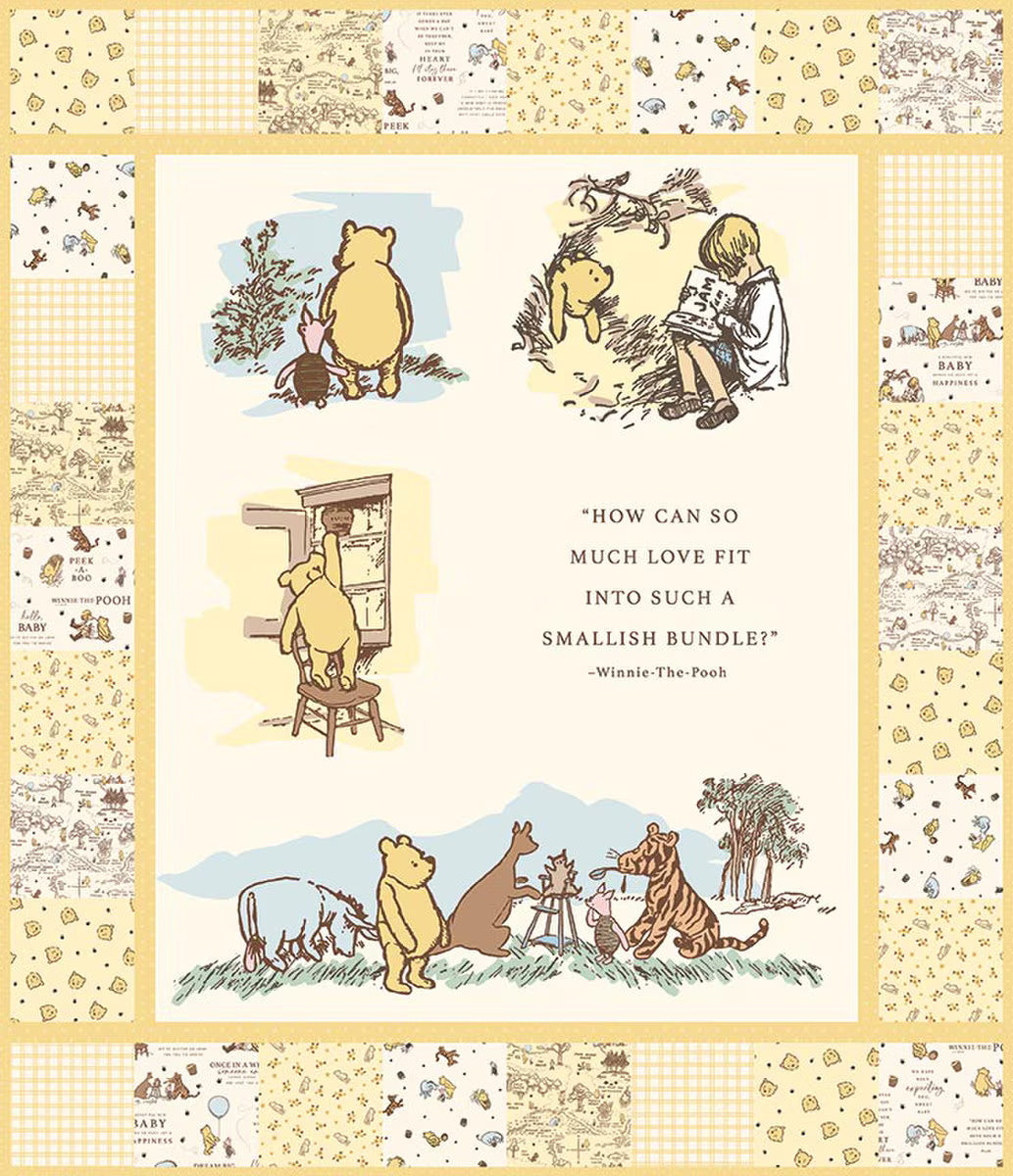 PREORDER Riley Blake Winnie-the-Pooh Panel Quilt Kit SKU: KT-18590 DUE OUT DECEMBER 2026