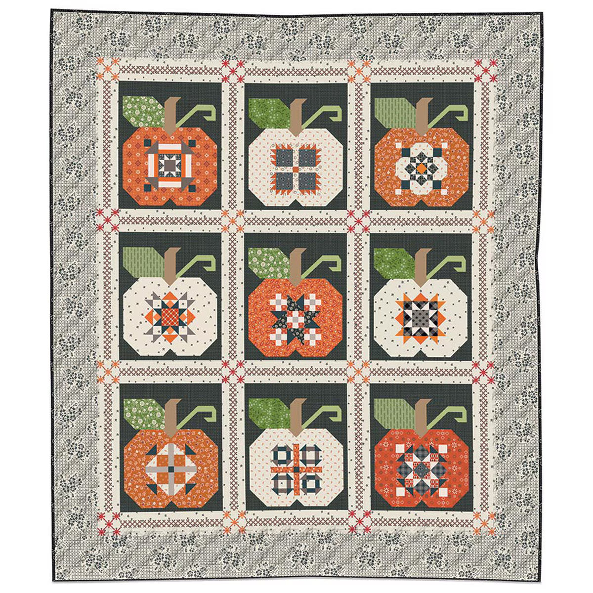 PREORDER Riley Blake Machine Embroidery Autumn Quilt Seeds Quilt Fabric Only Kit SKU: KTME-52795 DUE OUT APRIL 2027