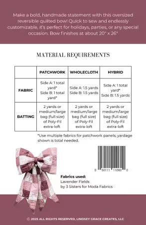 The Big Giant Quilted Bow # LGC-TBGQB