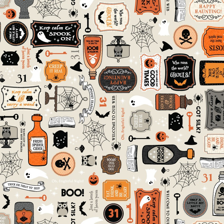 Kimberbell Pumpkins and Potions Fabric Collection sold by the yard