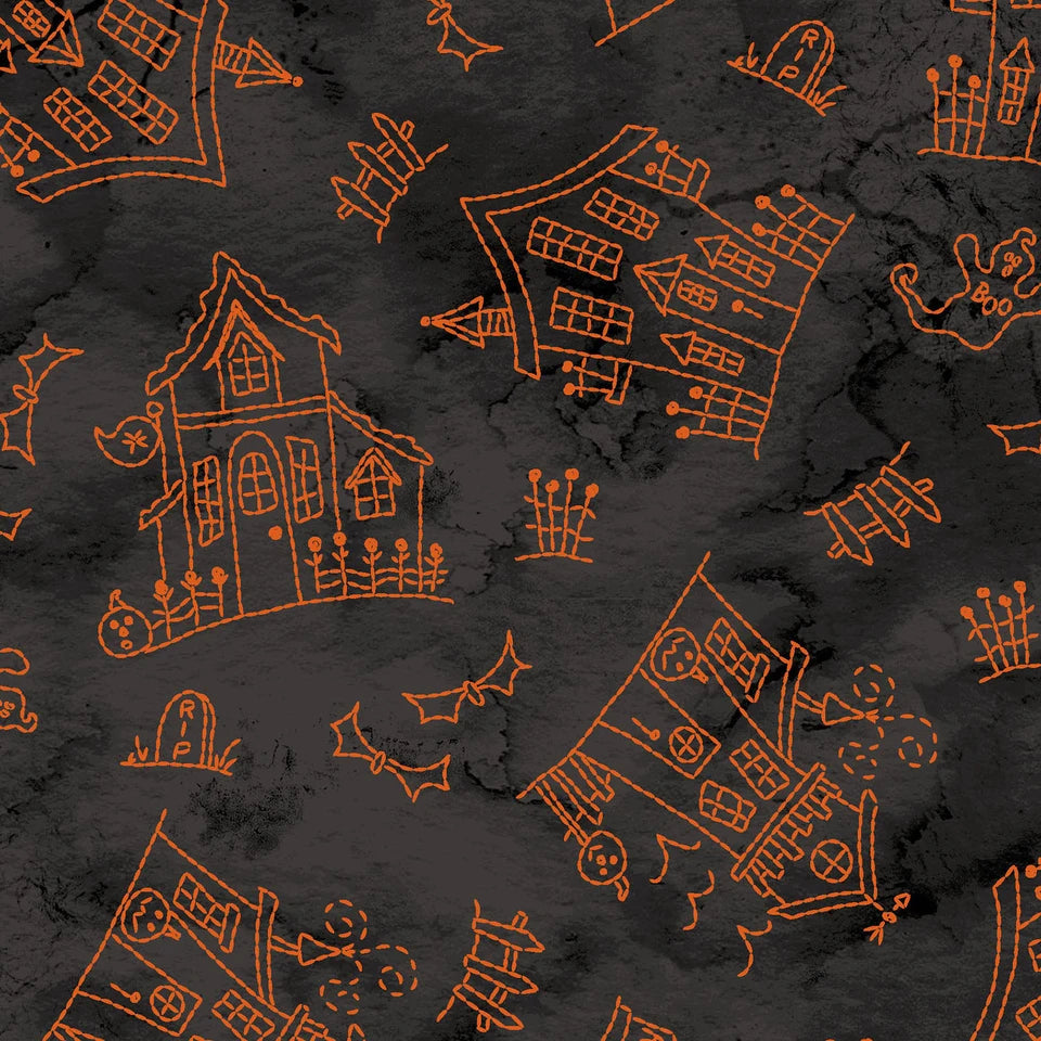 Maywood Studio Spooky Stitches Fabric Collection Sold by the Yard