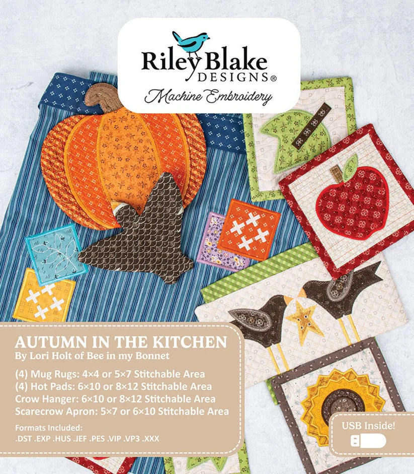 Lori Holt Machine Embroidery Autumn in the Kitchen Projects ME018ALP24R2 PREORDER 11/24