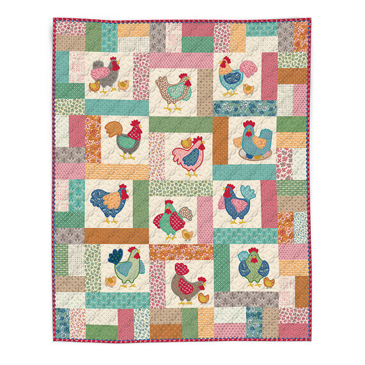 PREORDER Riley Blake Machine Embroidery Chicken Salad Quilt SKU: ME018CSQ26R2 | Release Date January 2027