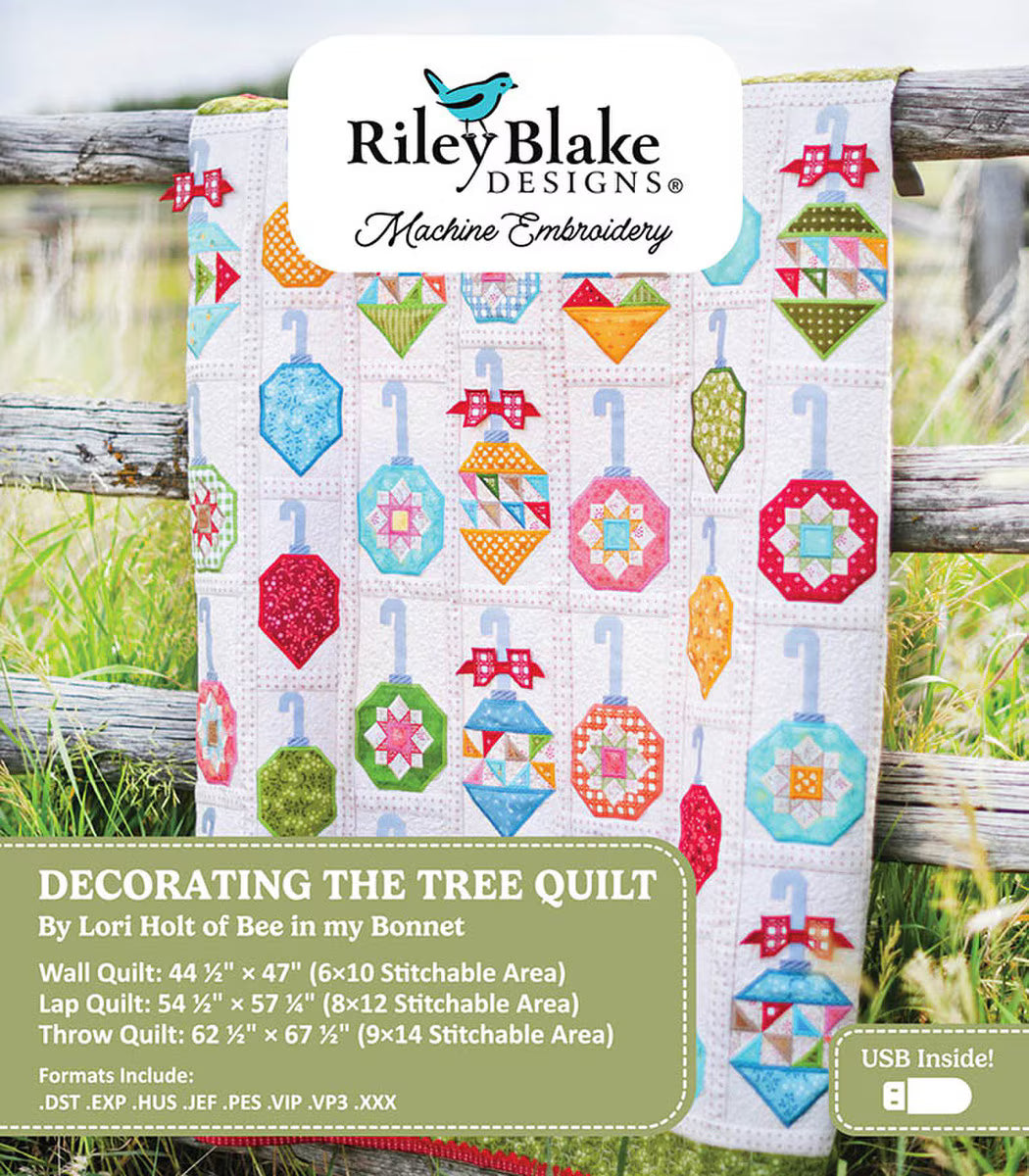 Machine Embroidery Decorating the Tree Quilt Design by Lori Holt ME018DTT25R5