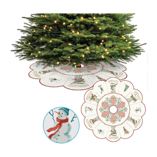 PREORDER Riley Blake Santa's Fair Tree Skirt Machine Embroidery Design and/or Fabric Kit (USE DROP DOWN MENU) DUE OUT MAY 2027